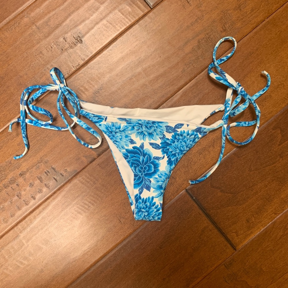 BLUE FLORAL PRINTED SWIM BOTTOMS